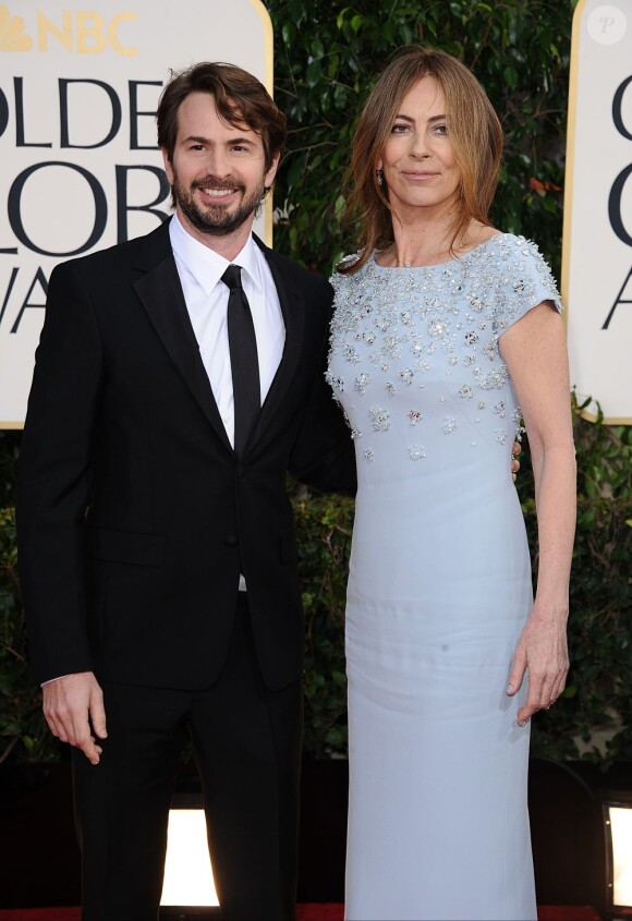 Kathryn Bigelow et son compagnon co-scénariste Mark Boal aux Golden Globes 2013.