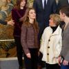 La princesse Letizia d'Espagne en audience au palais de la Zarzuela à Madrid, le 17 janvier 2013.