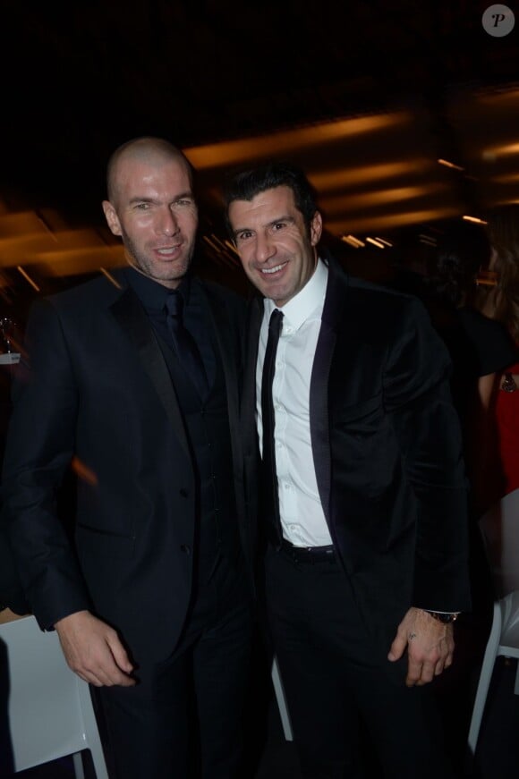 Zinédine Zidane et Luis Figo lors de la soirée IWC Schaffhausen Race Night à l'occasion du salon international de la Haute Horlogerie (SIHH) 2013 à Genève en Suisse le 22 Janvier 2013