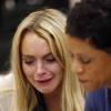 Lindsay Lohan et son avocate Shawn Holley, au palais de justice de Los Angeles, le 6 juillet 2010. Elle devra passer 90 jours en prison.