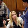 Lindsay Lohan et son avocate Shawn Holley, au palais de justice de Los Angeles, le 6 juillet 2010. Elle devra passer 90 jours en prison.