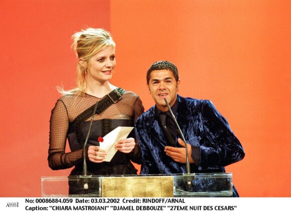 Chiara Mastroianni et Jamel Debbouze lors des César 2002