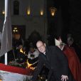 Le prince Albert II de Monaco avait nombre de compatriotes à ses côtés pour les célébrations de Sainte-Dévote, le 26 janvier 2013.
