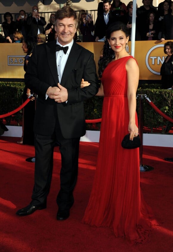 Alec Baldwin et Hilaria Thomas lors des Screen Actors Guild Awards à Los Angeles le 27 janvier 2013