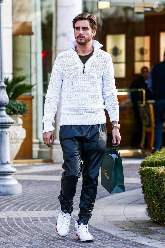 Exclusif - Scott Disick à la sortie de la boutique de bijoux Polacheck à Los Angeles. Le 29 janvier 2013.