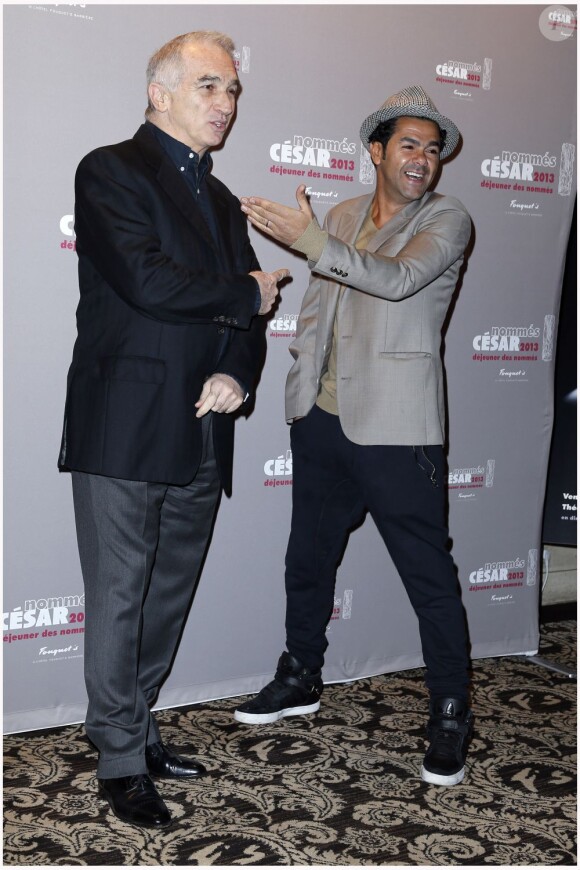 Alain Terzian et Jamel Debbouze lors du déjeuner des nommés aux César à Paris le 2 février 2013