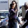 Sandra Bullock et son fils Louis arrivent au stade Mercedes-Benz Superdome de la Nouvelle-Orléans afin d'assister au Super Bowl le 3 février 2013.