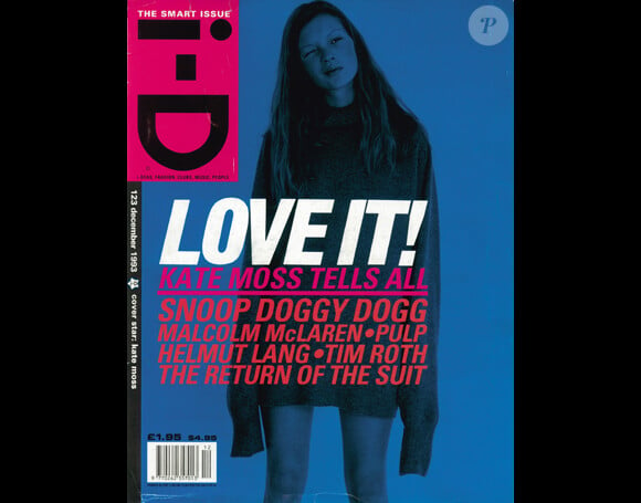 Kate Moss à 19 ans, photographiée par Corinne Day en couverture du magazine i-D de décembre 1993.