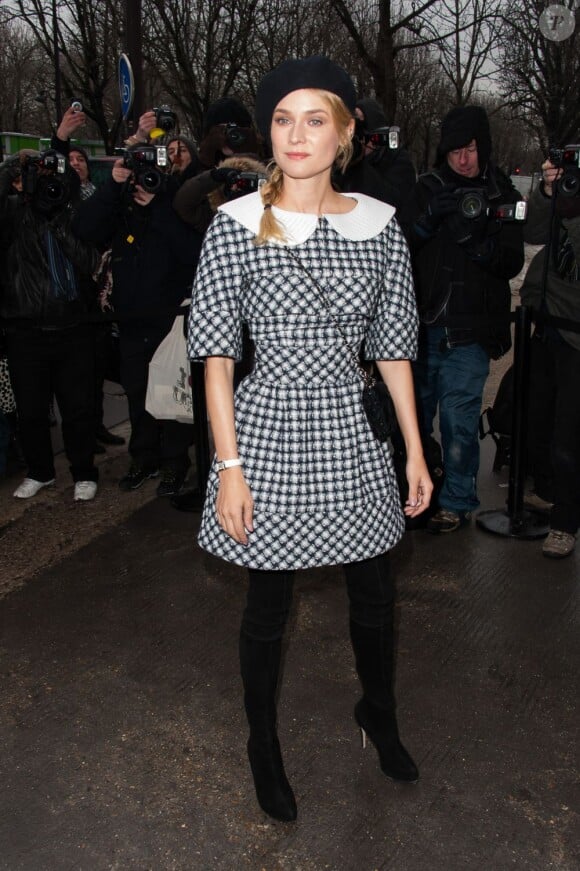 Diane Kruger au défilé Chanel au Grand Palais à Paris, le 22 janvier 2013.