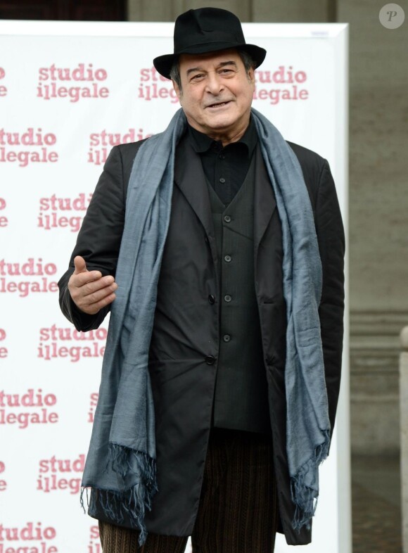 Ennio Fantastichini lors du photocall du film Studio Illegale à Rome le 5 février 2013