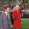 Guy Wildenstein et Sylvia Roth-Wildenstein en 1989 au Prix de l'Arc de Triomphe