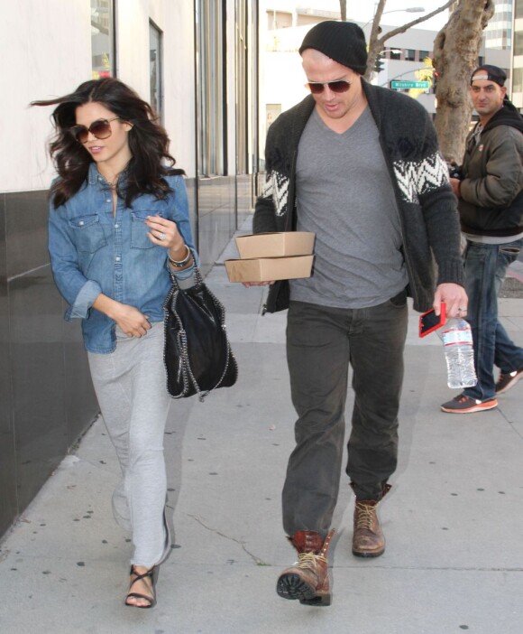 Channing Tatum et sa femme Jenna Dewan, enceinte, vont déjeuner au restaurant à Beverly Hills, le 16 janvier 2013.