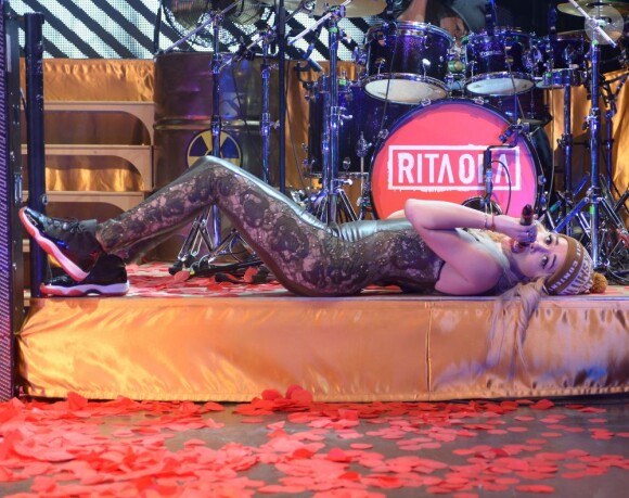 Rita Ora pendant l'un de ses deux concerts au Shephards Bush Empire de Londres, le 6 février 2013.