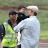 Gisele Bündchen, Tom Brady et leurs enfants Benjamin et Vivian arrivent sur l'île de Maui à Hawaï le 7 février 2013.