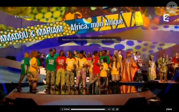 Amadou et Mariam remportent le premier trophée de cette cérémonie des Victoires de la Musique, sur France 2 le 8 février 2013.