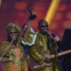 Amadou et Mariam récompensés lors de la cérémonie des Victoires de la Musique pour l'album des musiques du monde, sur France 2 le 8 février 2013.