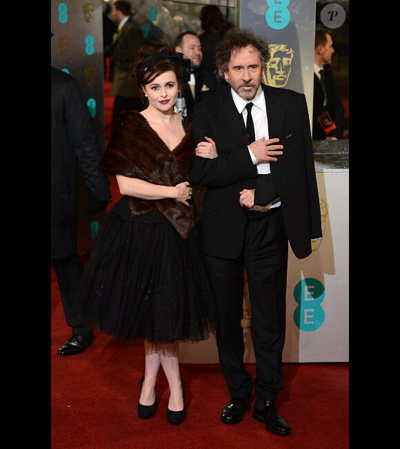 Helena Bonham Carter et Tim Burton lors de la cérémonie des BAFTA Awards à Londres le 10 février 2013