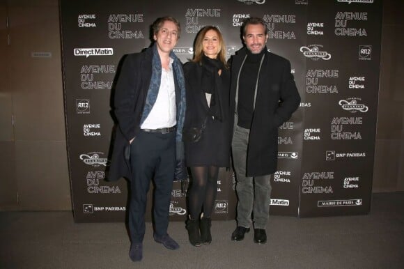 Cécile de France, Jean Dujardin et le réalisateur Eric Rochant lors de l'avant-première à Paris du film Möbius le 12 février 2013