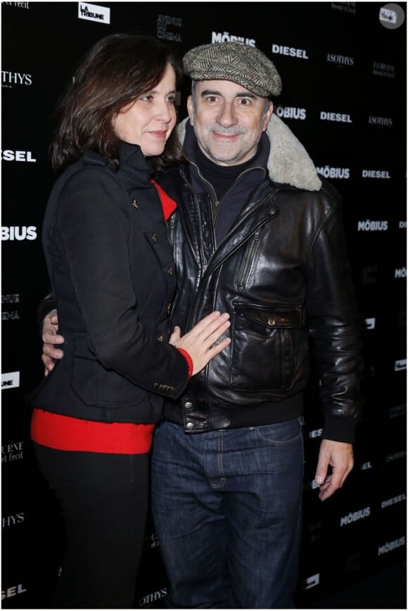 Pascale Pouzadoux et Antoine Duléry lors de l'avant-première du film Möbius à Paris le 12 février 2013