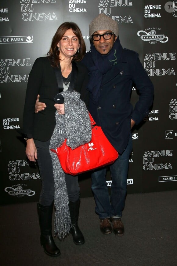 Manu Katché et sa femme Laurence lors de l'avant-première du film Möbius à Paris le 12 février 2013