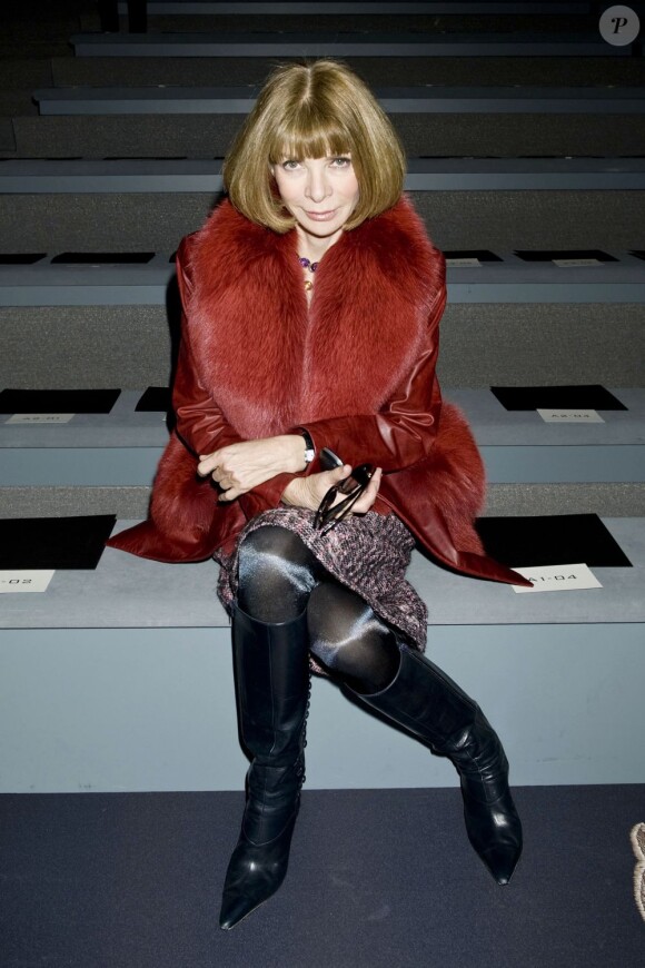 Anna Wintour assiste au défilé automne-hiver 2013 de Vera Wang au Lincoln Center. New York, le 12 février 2013.