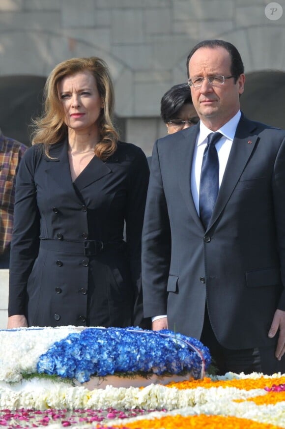 François Hollande et Valérie Trierweiler à New Delhi, le 14 février 2013.