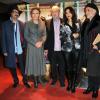 Le réalisateur et écrivain Atiq Rahimi, l'impératrice Farah Pahlavi, Jean-Claude Carrière et Golshifteh Farahani pendant l'avant-première du film Syngué Sabour à l'UGC des Halles à Paris, le 14 février 2013