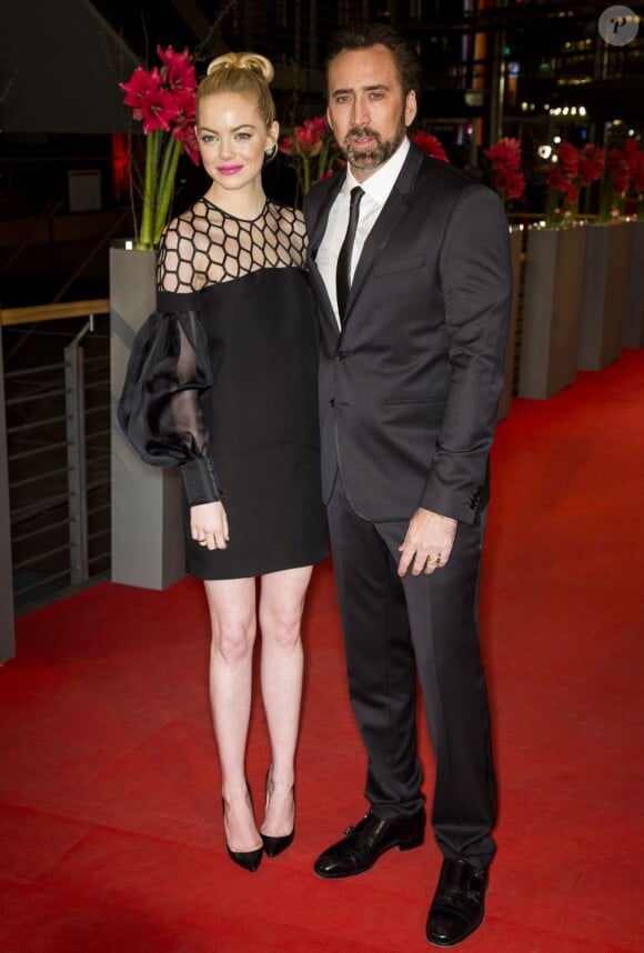 Nicolas Cage et Emma Stone à la 63e Berlinale, pour l'avant-première de The Croods, le 15 février 2013.