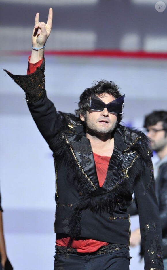 M alias Matthieu Chedid à la 28e édition des Victoires de la Musique au Zenith le 8 février 2013.