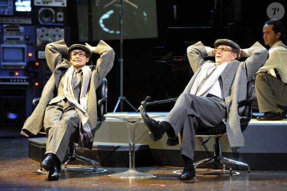 Charles Berling et Ami Flammer - Filage de la pièce "Gould Menuhin" au Théâtre de l'Atelier à Paris, le 19 février 2013.