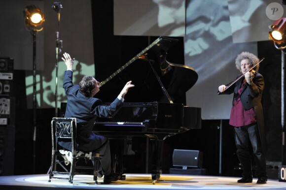 Charles Berling et Ami Flammer - Filage de la pièce "Gould Menuhin " au Théâtre de l'Atelier à Paris, le 19 février 2013.