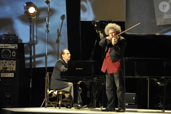 Charles Berling et Ami Flammer - Filage de la pièce "Gould Menuhin" au Théâtre de l'Atelier à Paris, le 19 février 2013.