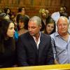 Aimee Pistorius, Carl Pistorius et Henke Pistorius au tribunal d'instance de Pretoria, troisième jour d'audience pour la demande de libération sous caution, le 21 février 2013.