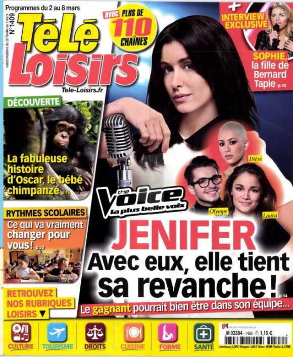 Jenifer en couverture de Télé Loisirs en kiosques le 25 février 2013
