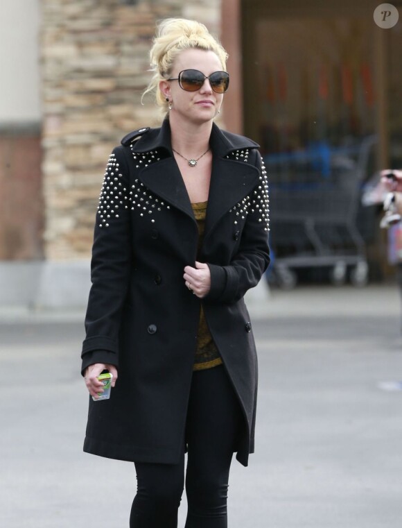 Britney Spears fait ses courses avec son garde du corps à Calabasas, le 19 février 2013.