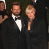 Hugh Jackman et sa femme Deborra-Lee Furness assistent à la soirée Vanity Fair au Sunset Tower Hotel suivant la 85e cérémonie des Oscars. Los Angeles, le 24 février 2013.