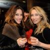 Mareva Galanter et Alexandra Golovanoff assistent à la soirée de lancement du cocktail "Le Golo" au bar de l'hôtel Le Bristol. Paris, le 25 février 2013.
