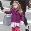Sarah Jessica Parker avec ses filles Tabitha et Marion Broderick dans les rues de New York, le 26 février 2013.
