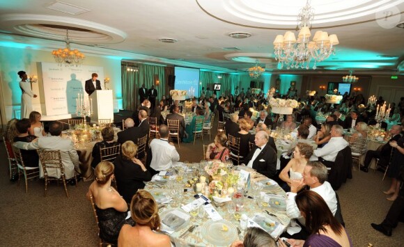 Le prince Harry s'exprime pendant un dîner de gala à Johannesburg, en Afrique du Sud, le 27 février 2013, au profit de son association Sentebale pour les enfants du Lesotho.