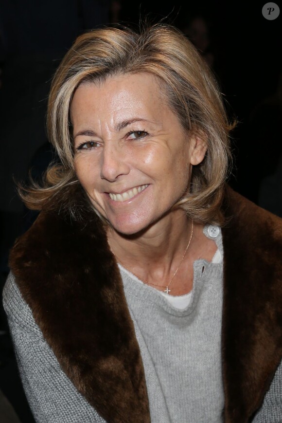 Claire Chazal assiste au défilé défilé Carven prêt-à-porter automne-hiver 2013-2014 au Grand Palais. Paris, le 28 février 2013.