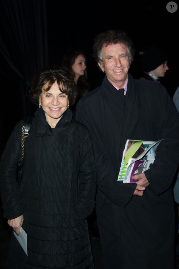 Jack Lang et son épouse au défilé prêt-à-porter Lanvin organisé à l'Ecole des Beaux-Arts à Paris le 28 févier 2013