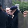 Jack Nicholson a assisté aux funérailles de son ami, le photographe Willy Rizzo en l'église Saint Pierre de Chaillot à Paris, le 1er mars 2013.