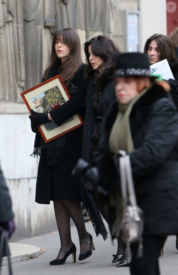 Dominique Rizzo aux funérailles de son mari, le photographe Willy Rizzo en l'église Saint Pierre de Chaillot à Paris, le 1er mars 2013.