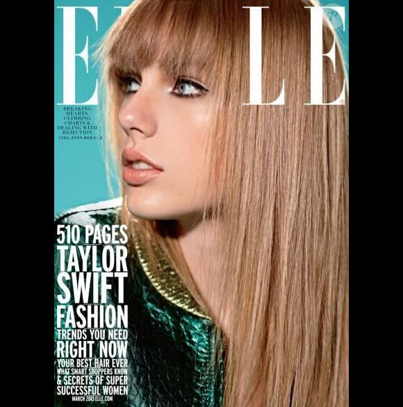 Taylor Swit en cover girl pour Elle, dans l'édition de mars 2013.