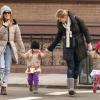 Sarah Jessica Parker en promenade avec ses deux Tabitha Hodgee et Marion Loretta sur le chemin de l'école avec la nanny de ses filles, à New York, le 4 mars 2013.