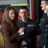 Kate Middleton, enceinte, à Grimsby le 5 mars 2013.