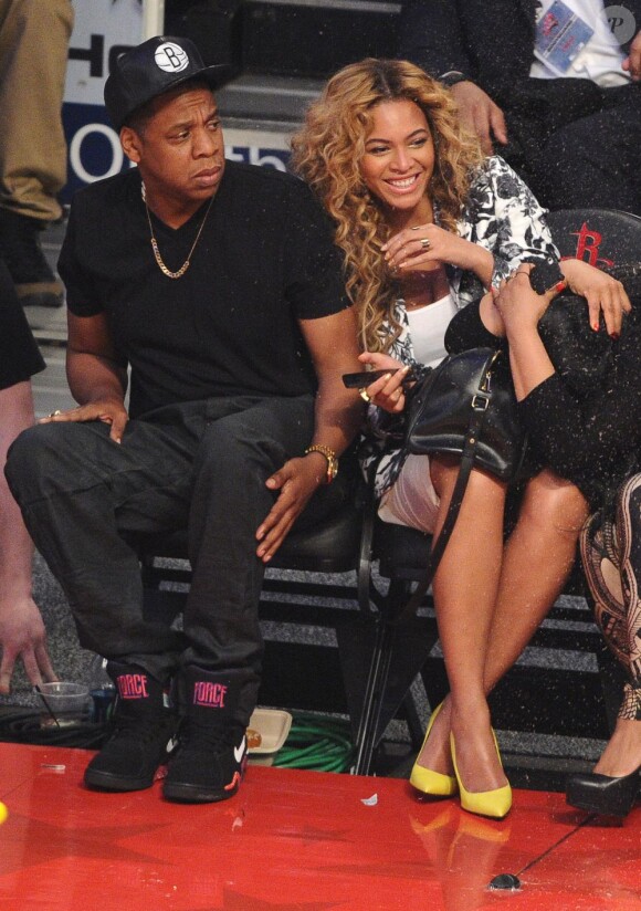 Jay-Z et Beyoncé Knowles à Houston, le 17 février 2013.