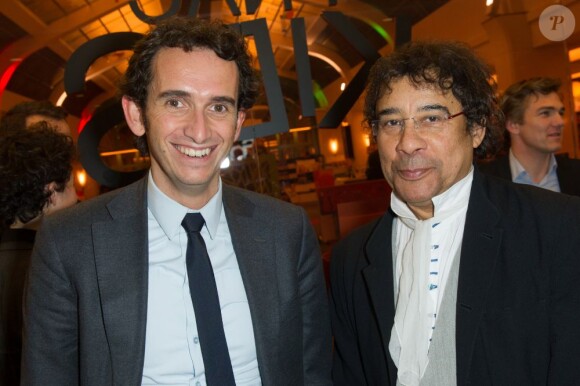 Exclu - Alexandre Bompard et Laurent Voulzy au vernissage de l'exposition "A travers elles" de Carole Mathieu Castelli à la Fnac des Ternes à Paris, le 7 mars 2013.