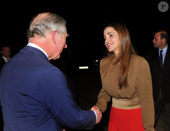 Le prince Charles et la reine Rania de Jordanie à Amman le 11 mars 2013.