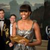 Michelle Obama annonce, depuis la Maison Blanche, l'oscar du meilleur film Argo. Le 24 février 2013.